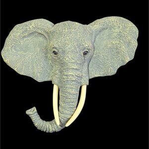 Home Interiors‎  Resin 2003 Elephant Head Wall Sculpture Decor Plaque